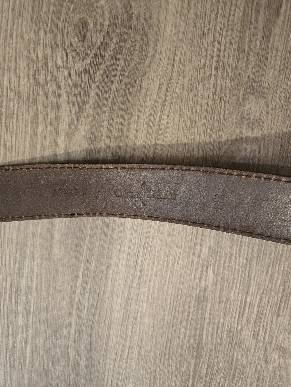 Mens Cole Haan Burnished Brown Leather Belt Grunge Rustic Size 36 Western VTG